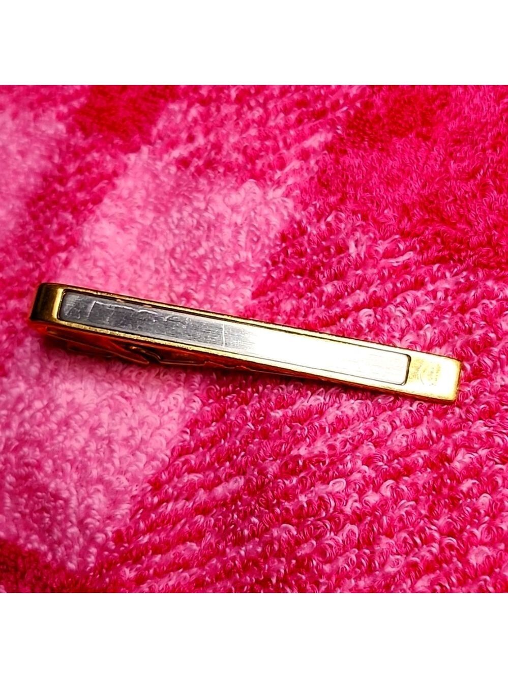 Dunhill Tie pin Clip Bar color Silver and Gold Dunhill Logo Men's Jewelry